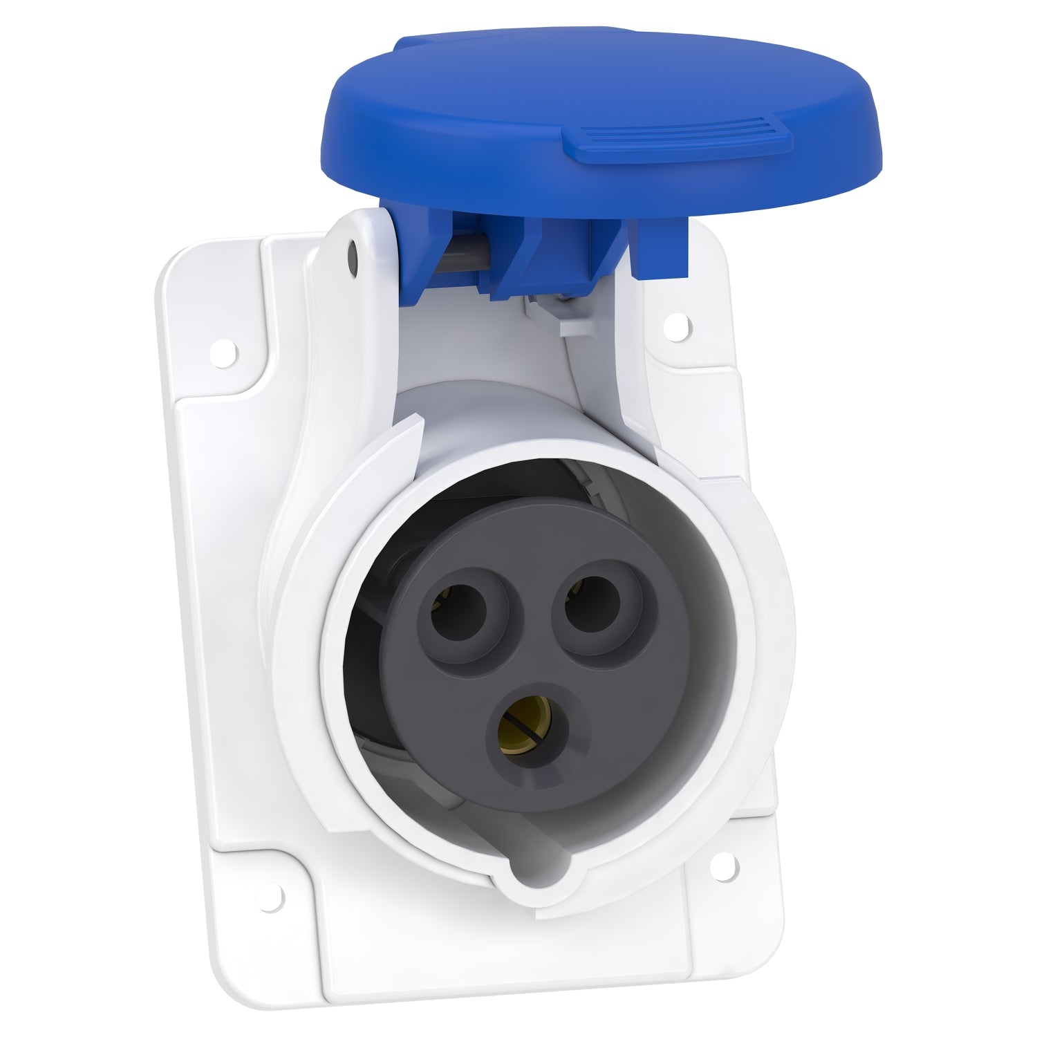 Industrial Socket Schneider Panel Mounted 3x16A Blue/White IP45 PKF16F