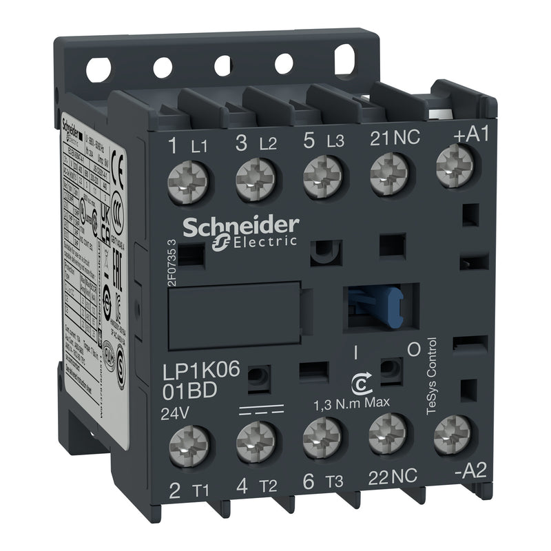 Kontactor Schneider LP1K0601 2,2KW 24VDC 1 NC LP1K0601BD / LP1K0601BD3 / LP1K0601ED