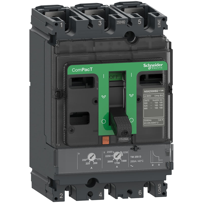 Breaker Schneider NSX250N 3P 250A 3P 175-250A 50kA C25N3TM250