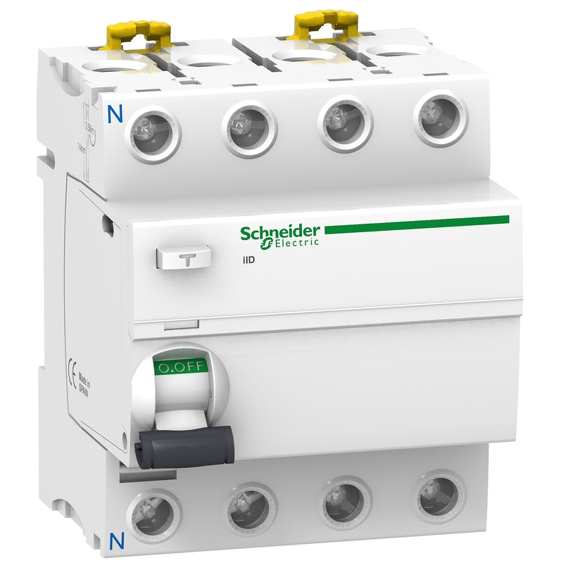 ELCB Schneider RCCB iID, Tipe AC 4P 25A 30mA White A9R71425