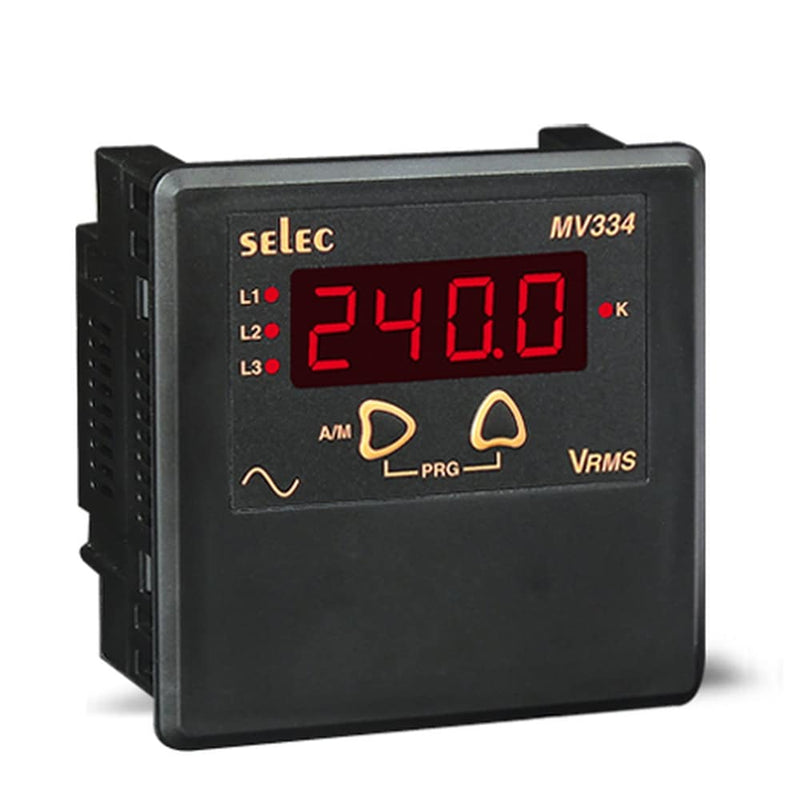 Digital Volt Meter Selec MV334 19-516VAC(L-L) 96x96 LED 3P/4W