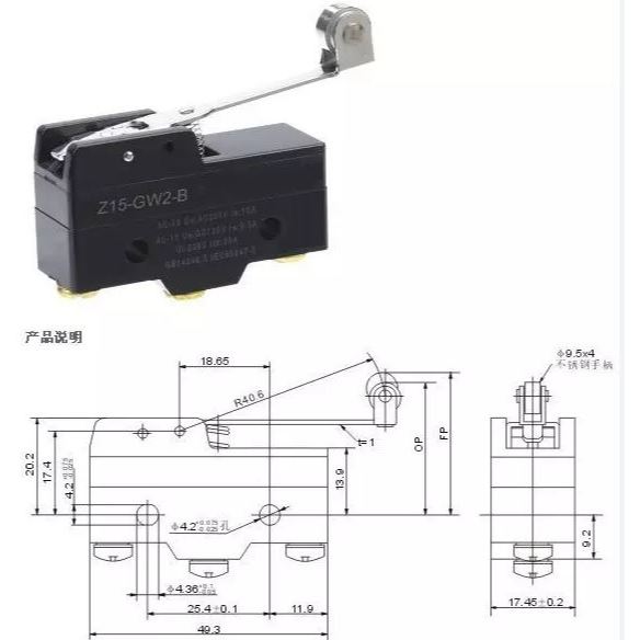 Micro Switch Omron Z-15GW2-B Roda Plat standar
