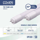 Lampu Luxen TL T8 20W (wiring ph) White 6500K 120cm TL20SPBCDL