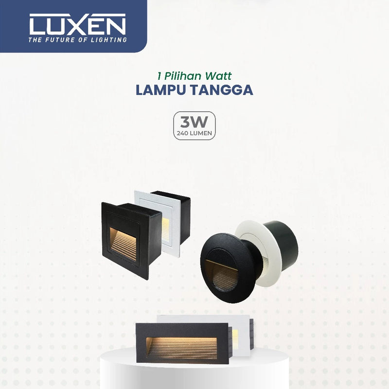 Lampu Tangga Luxen Aluminium Bulat STRL3WWSH-RD-WH 3W 85-265V IP54 3000K Putih