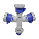 Industrial Multi Plug & Socket Panel Mounting 10132 3x16A Blue/White IP44