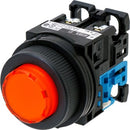 Push Button Lamp Fuji AR30 EOL-10E3A Round (extended), Momentary, INC 24V DC 30 mm Orange 1NO