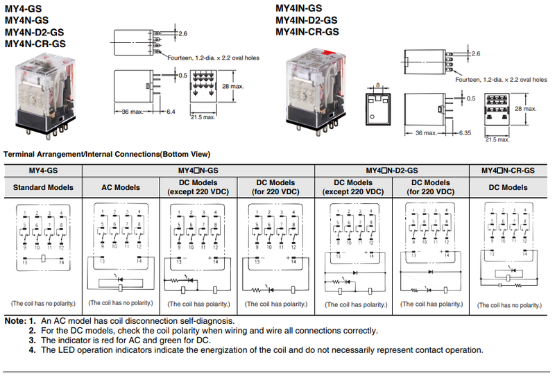 Relay Omron MY4N-GS 220VAC