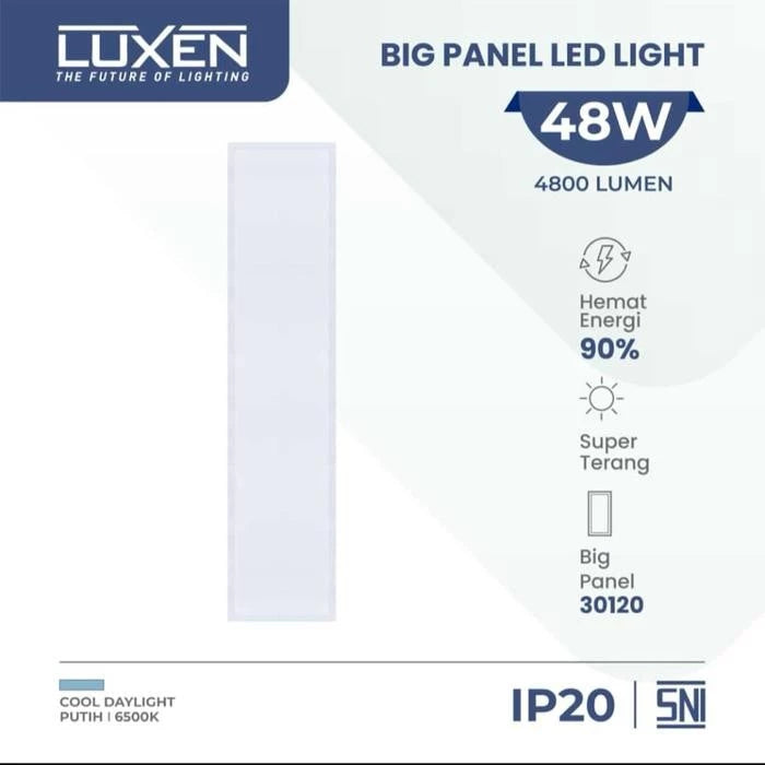 Lampu LED Luxen Big Panel 48W 6500K CDL BPL30120CDL 30cmx120cm