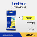 Label Tape Cassete Brother TZE-621 9 mm Black on Yellow