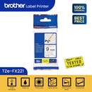 Label Tape Cassete Brother TZE-FX221 9 mm Black on White (Flexible)