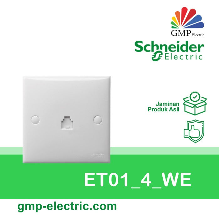 Outlet Telpon (RJ11) 1 Gang Classic Schneider(Clipsal) White ET01_4_WE