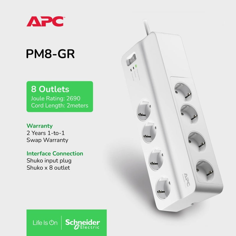 APC Stop kontak Colokan Listrik Anti Petir Surge Protector PM8GR