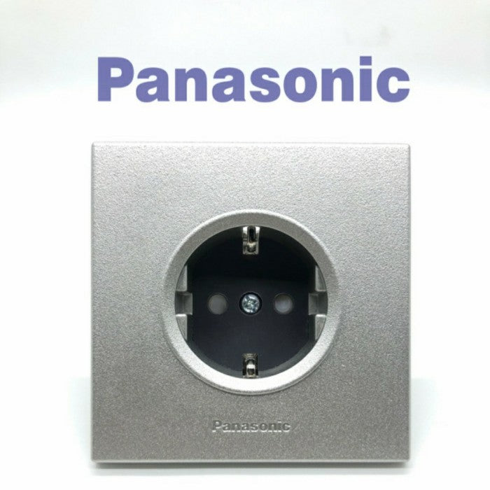 Stop Kontak Arde Panasonic WESJP-1121MWS Wide Style (CP) Silver