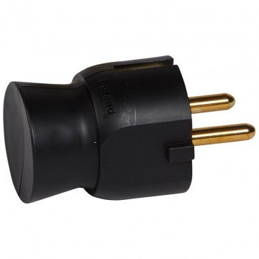 Stecker Plug Legrand Side Out 2P+E 16A Black (050178)