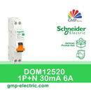 RCBO Slim Domae Schneider 1P+N 30mA 6A (DOM12520)