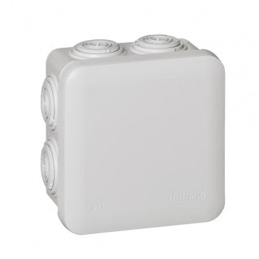 Junction Box Legrand (92012) Plexo 80(H)x80(W)x45(D) Grey 7 Glands IP55-IK08