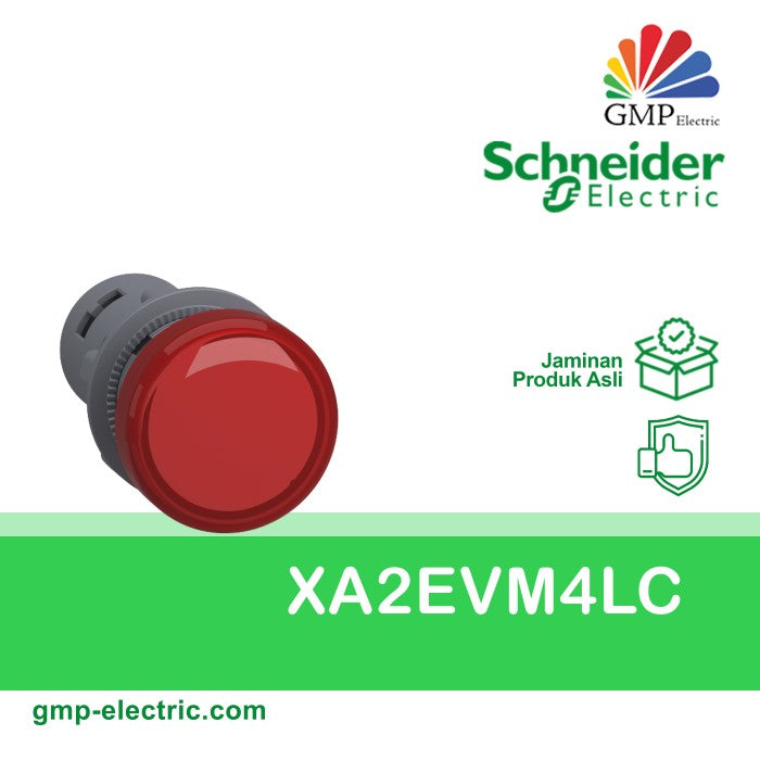 Pilot Lamp Schneider XA2EVM4LC 22 mm Plastic 220VAC Red