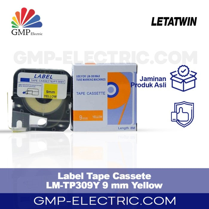 Label Tape Cassete Letatwin LM-TP309Y 9 mm Yellow