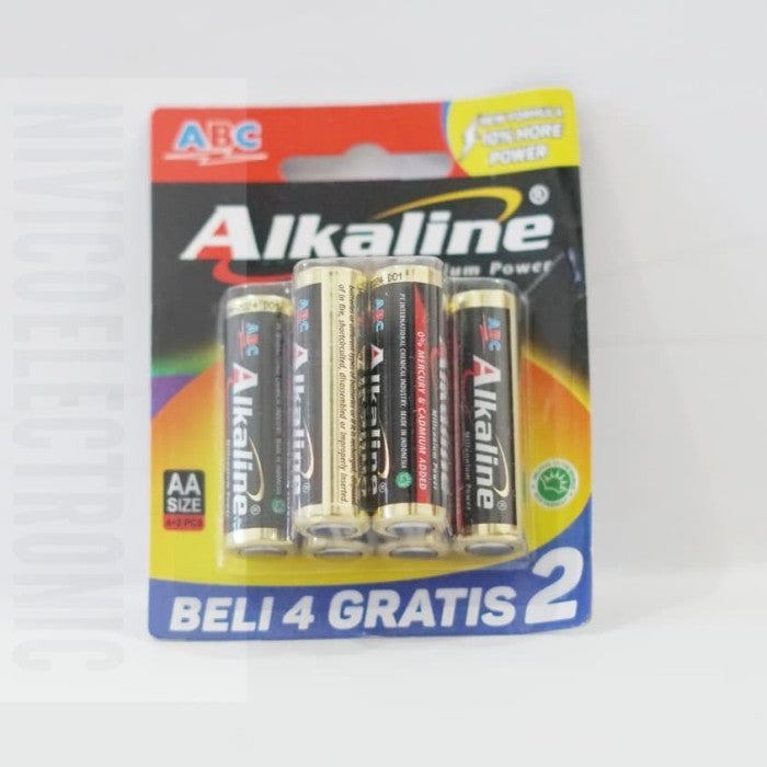 Baterai ABC Alkaline 6xAA Black/Silver isi 6