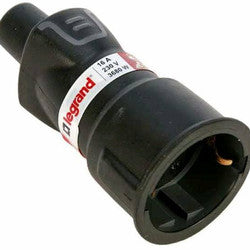 Contra Stecker Legrand Rubber 2P+E 16A Black 50197