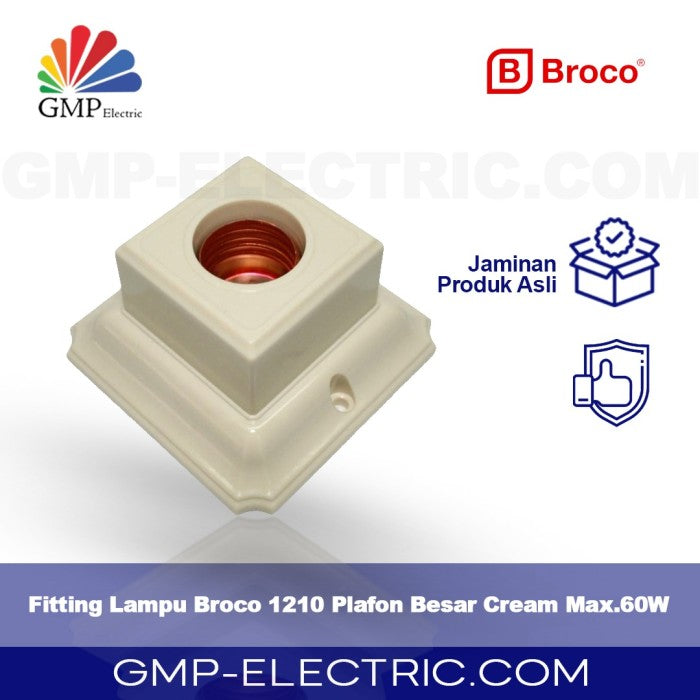 Fitting Lampu Broco 1210 Plafon Besar Cream Max.60W