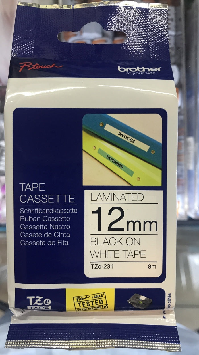 Label Tape Cassete Brother TZE-231 12 mm Black on White