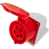 Industrial Socket CEE Surface Mounting 5x16A Red/White IP44