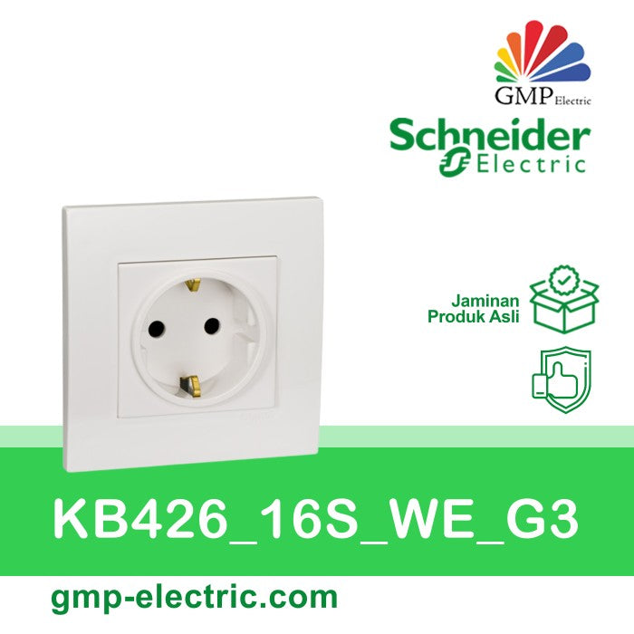 Stop Kontak Arde Schneider Vivace 2P+E 16A White KB426_16S_WE_G3