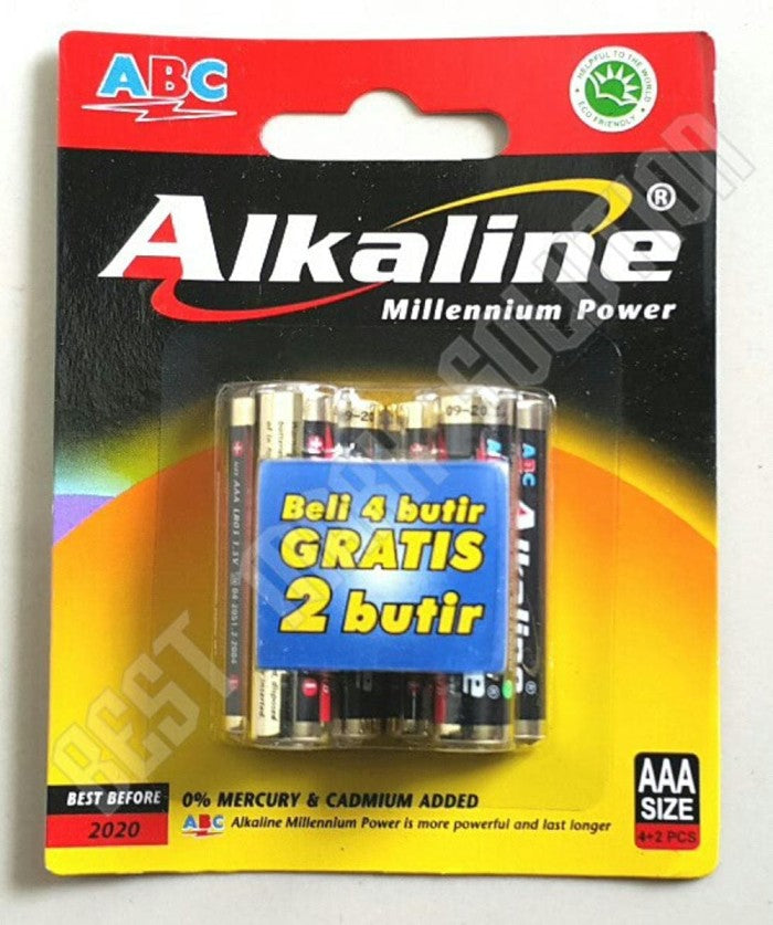 Baterai ABC Alkaline 6xAAA Black/Silver isi 6