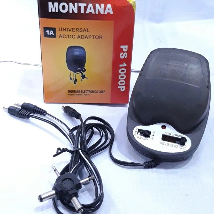 Adaptor Montana Plug 1 A Black 1,5V~12VDC