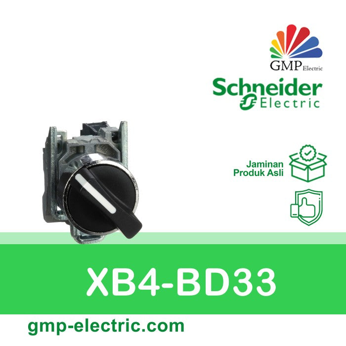 Selector Switch Schneider XB4-BD33 22 mm Metal 3Posisi Stay Put 2NO