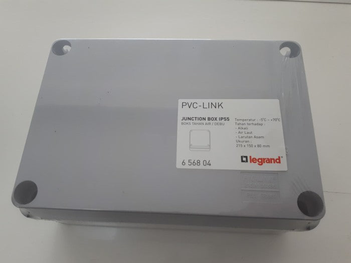 Junction Box Legrand IP55 (656804) 215(H)x150(W)x80(D) Grey