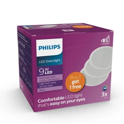 [PACK isi 3] Downlight LED Philips 59449-65K D.105mm 9W CDL(6500K) Meson