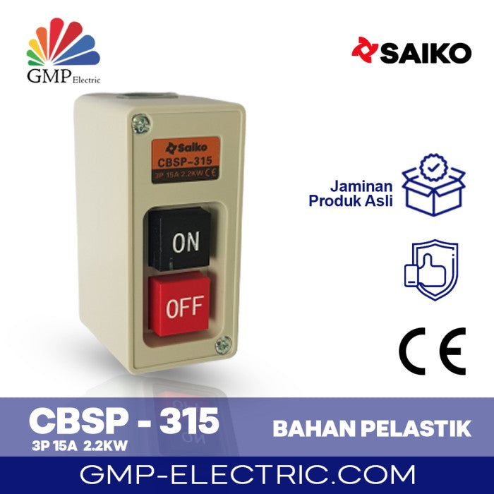 Power Push Button Plastic Saiko 3P 15A CBSP-315
