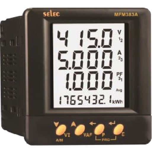Power Meter Selec LCD MFM383A-C 96x96 3P/3W/4W W/Comm