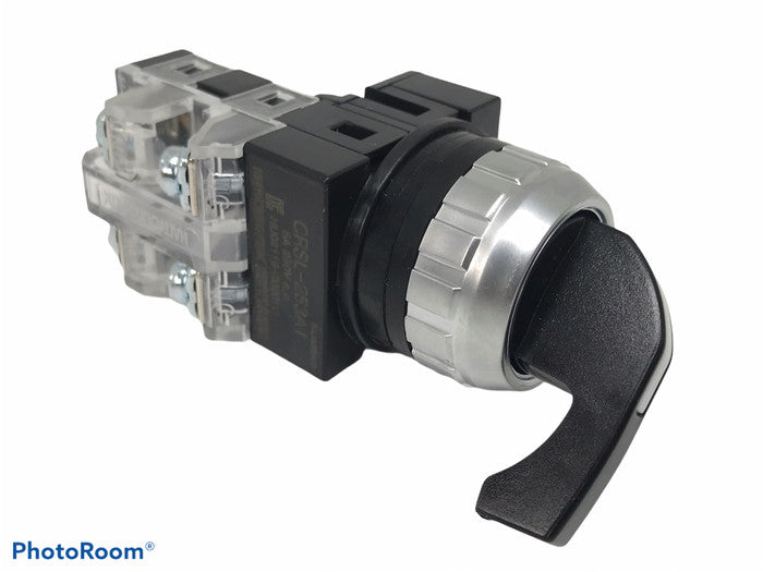 Selector Switch Hanyoung Round, 3 Posisi 30 mm Black 1NO+1NC