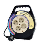 Kabel Rol Uticon CR-2810 4 Lubang, 2P+E 10 mtr Black