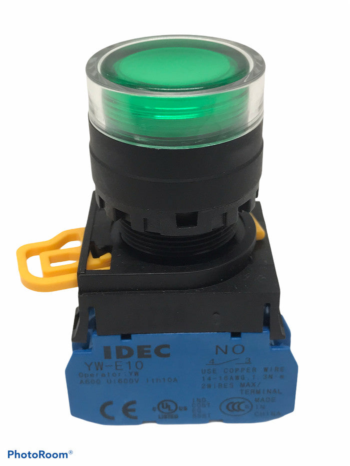 Push Lamp Idec YW1L-MF2E10Q0 22mm 220VAC Green 1NO