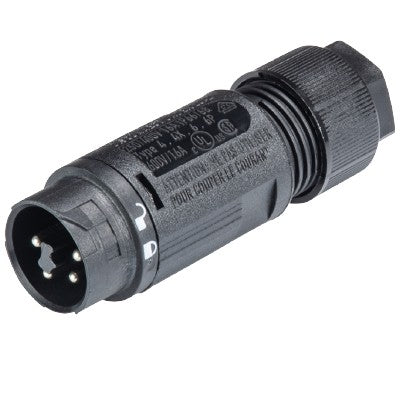 RST Mini Connector Male Wieland 4P 16A Black (46.052.4554.1)