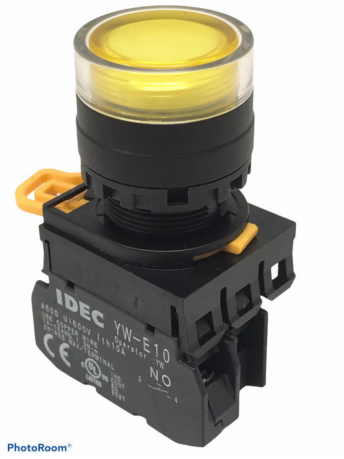 Push Lamp Idec YW1L-MF2E10Q4 22mm 24VDC Yellow 1NO