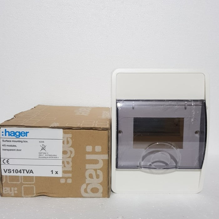 Box MCB Hager ICOS VS-104TVA 4 Group OB Transparant Cover