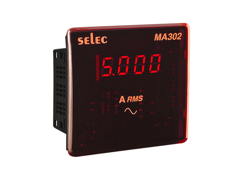 Digital Ampere Meter LED Selec MA302.. VDC 96x96 1P/2W