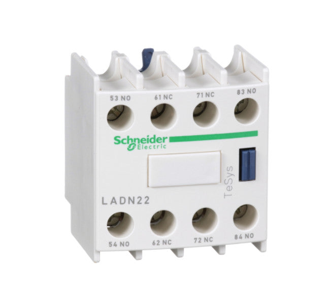 Auxiliary Contact BlockSchneider LADN22 F/LC1D white 2NO+2NC