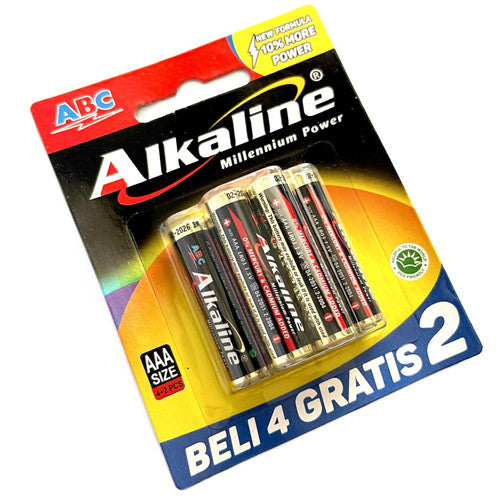 Baterai ABC Alkaline AAA 4+2 grey NA