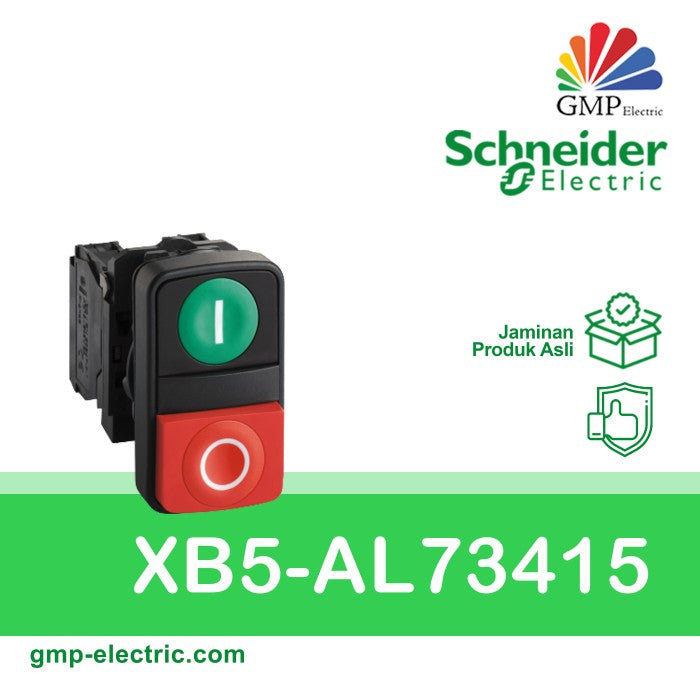 Push Button Switch Schneider XB5-AL73415 22 mm Plastic Momentary Double Head Green+Red 1NO+1NC