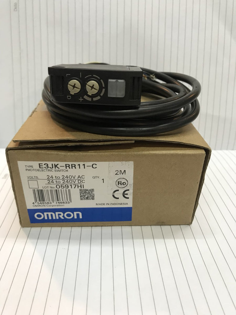 Photo Electric Sensor Omron E3JK-RR11-C 2M RetroReflect 7-11M AC/DC + Braket