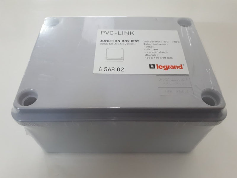 Junction Box Legrand IP55 (656802) 155(H)x115(W)x80(D) Grey