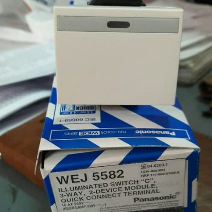 Mata Saklar Illuminasi Panasonic WEJ-5582 2W 2 Device Wide Series White