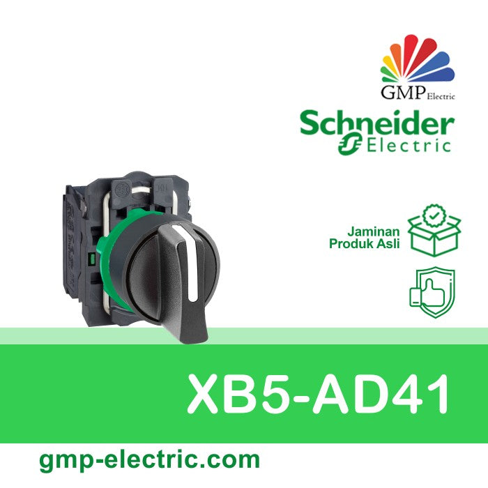 Selector Switch Schneider XB5-AD41 22 mm Plastic 2Posisi Spring Return Black 1NO