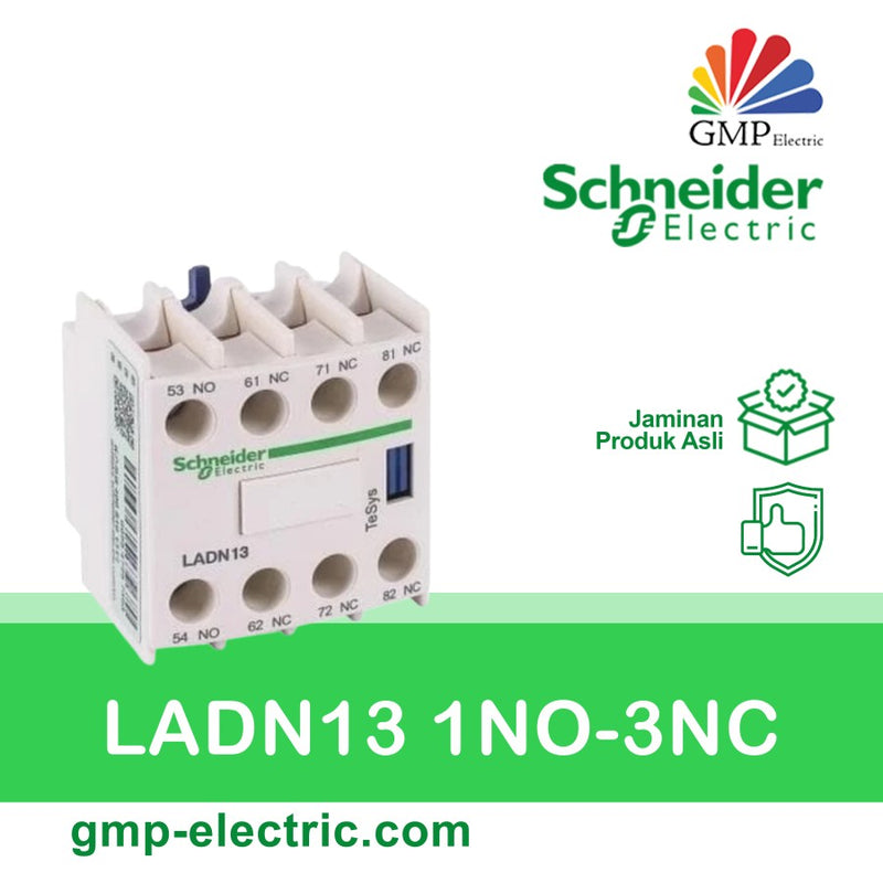 Auxiliary Contact BlockSchneider LADN13 F/LC1D white 1NO+3NC